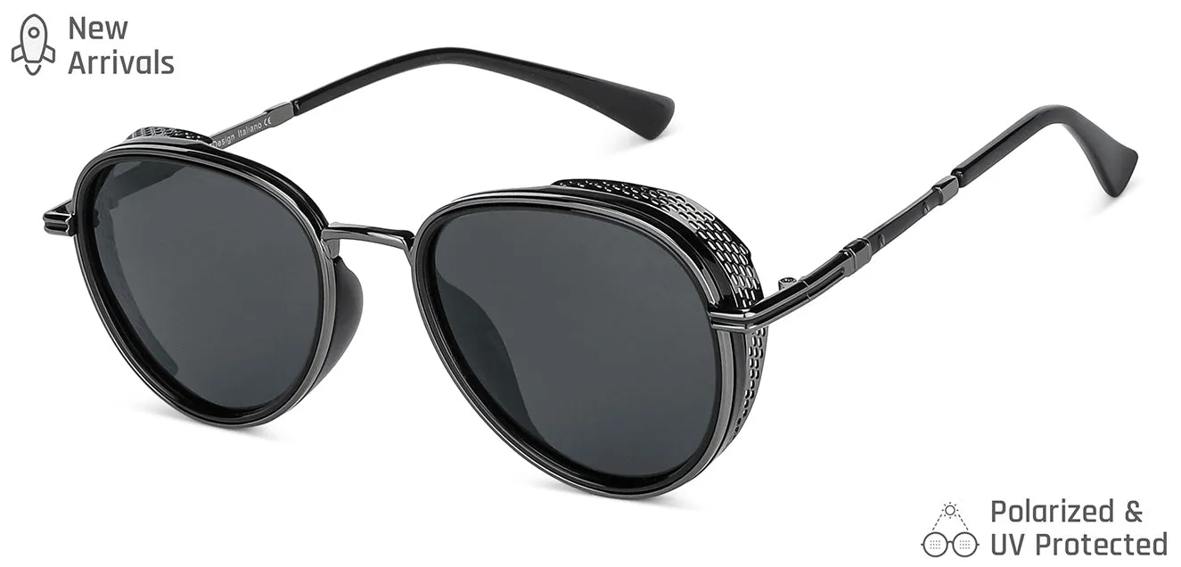Grey Aviator Full Rim Unisex Sunglasses by Vincent Chase Polarized-147041
