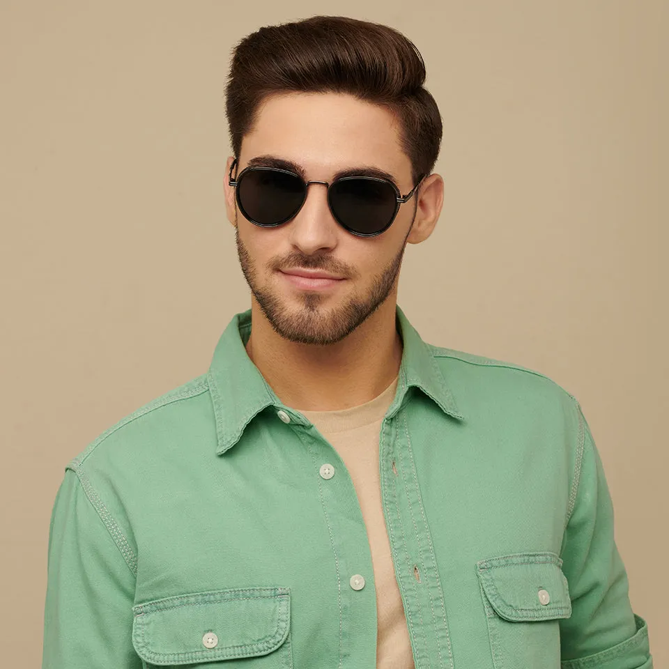 Grey Aviator Full Rim Unisex Sunglasses by Vincent Chase Polarized-147041