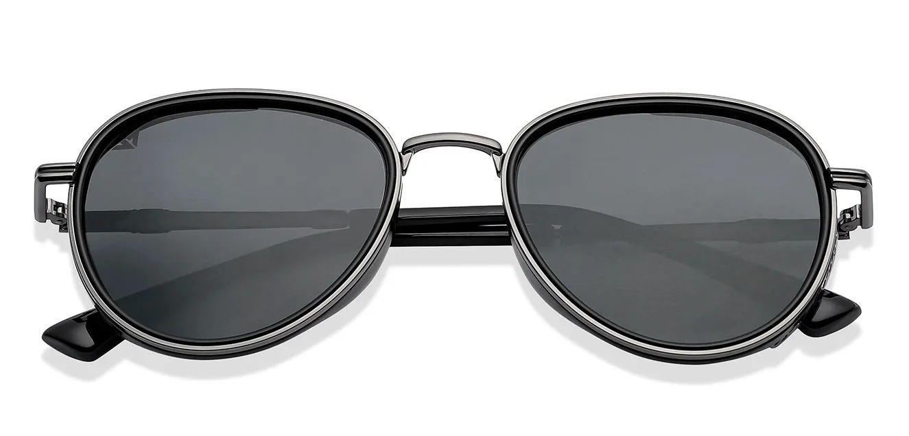 Grey Aviator Full Rim Unisex Sunglasses by Vincent Chase Polarized-147041