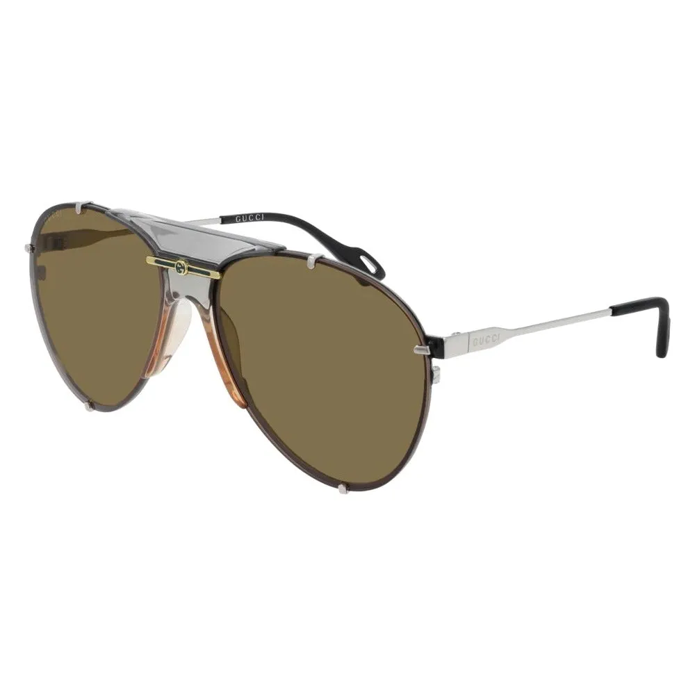 Gucci Aviator-Frame Metal Sunglasses GG0740S-003