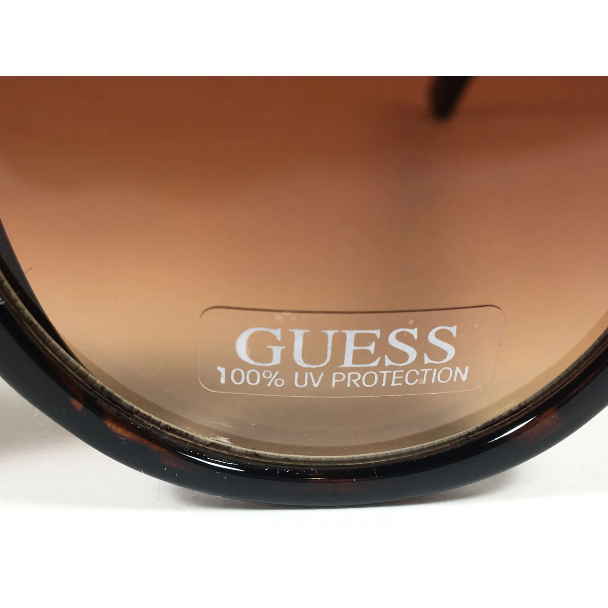 Guess Round Cat Eye Sunglasses Gold Dark Brown Tortoise Brown Gradient Lens GF0309 52F