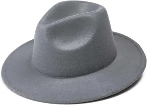 Icegrey Mens Fedora Hats, Plus Size Wide Brim Dress Cap, Warm Panama Jazz Hat