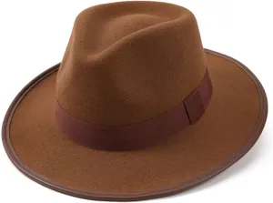 Icegrey Panama Hat Sun Hats for Women Men Wide Brim Fedora Straw Beach Hat Plus Size Dress Fedora Hat