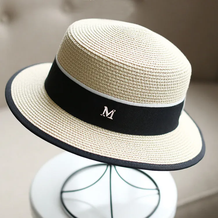 Italian Fedora Hats White Straw Hat Women's Top Hat Summer Women's