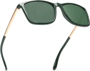 JIM HALO Polarized Driving Sunglasses Retro Square UV protection Classic Sun Glasses Men