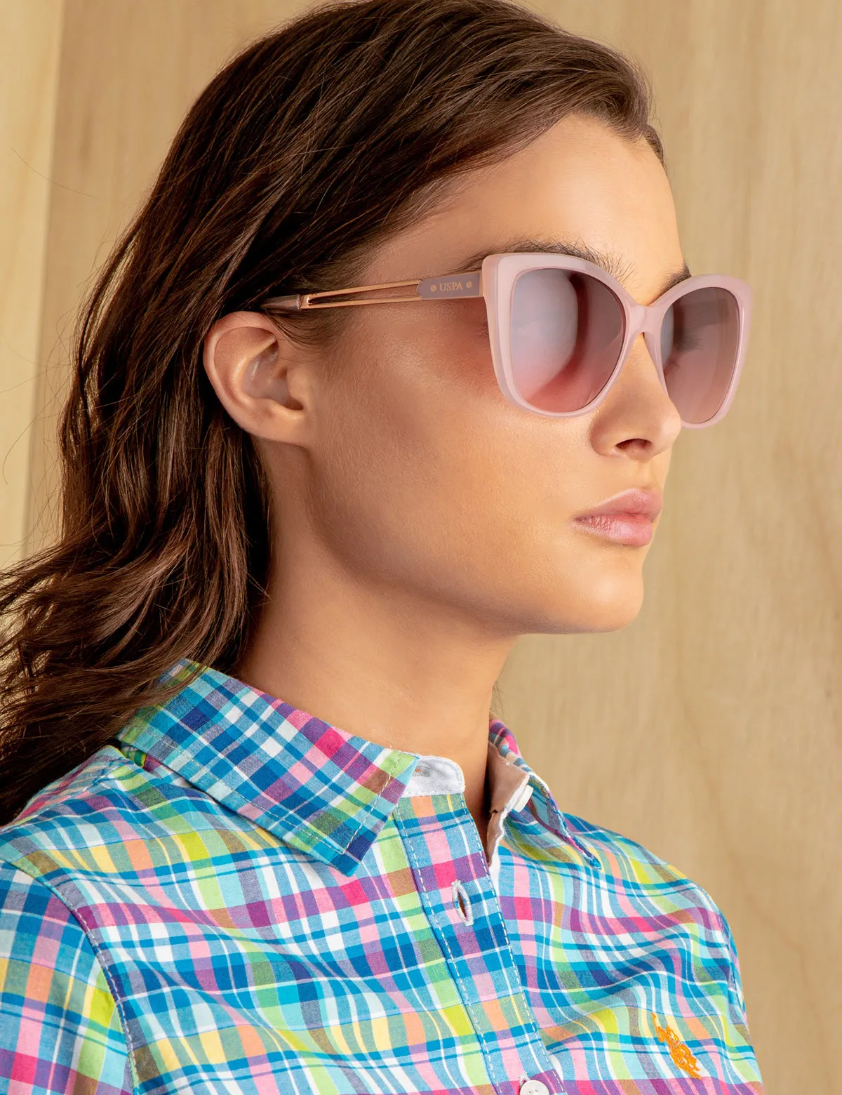 LADIES GEOMETRIC CAT-EYE SUNGLASSES