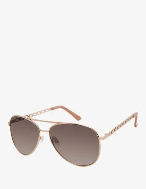 LADIES METAL CHAIN AVIATOR SUNGLASSES
