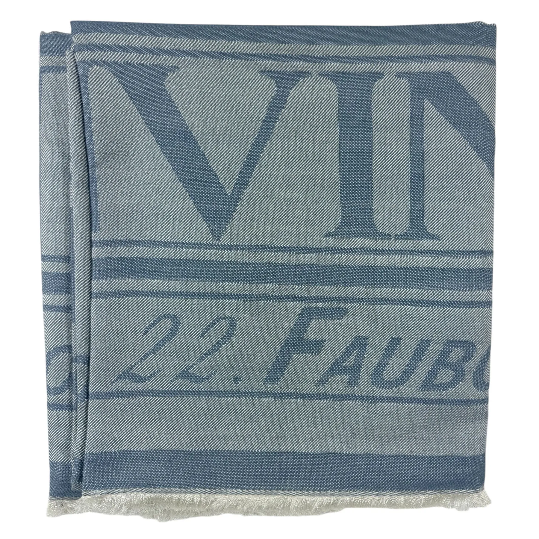 Lanvin Scarf Blue Gray 22 Rue du Faubourg Saint-Honoré - Extra Large Square Wrap SALE