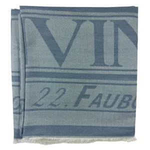 Lanvin Scarf Blue Gray 22 Rue du Faubourg Saint-Honoré - Extra Large Square Wrap SALE