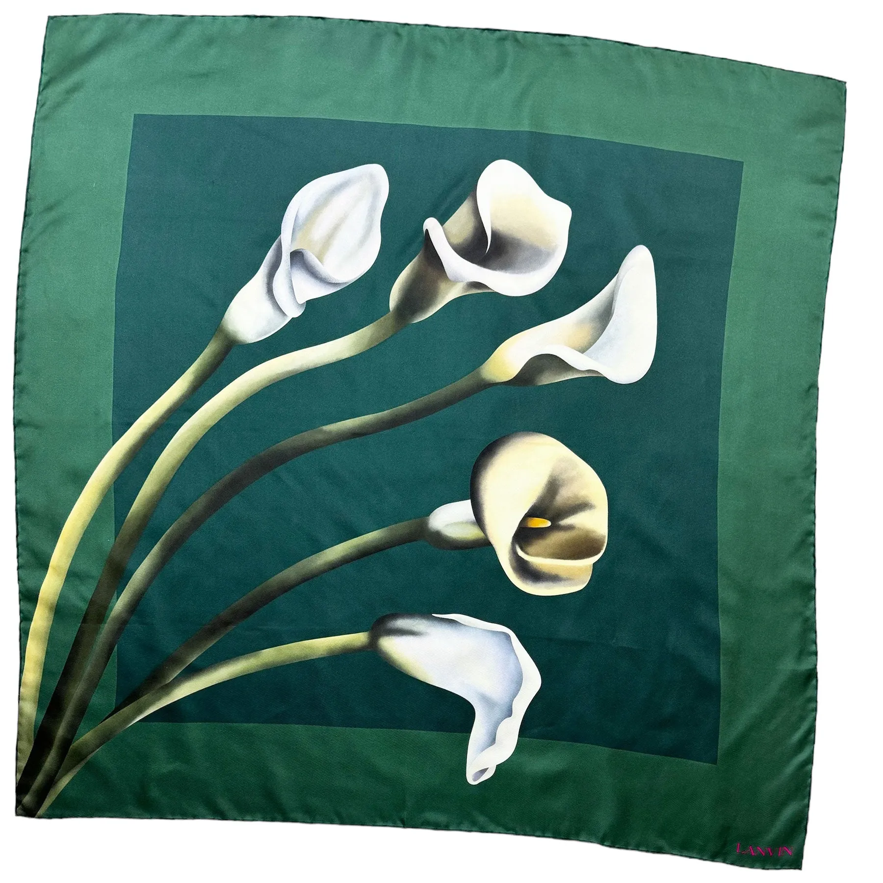 Lanvin Scarf Green Calla Lily Floral
