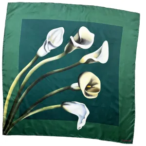 Lanvin Scarf Green Calla Lily Floral