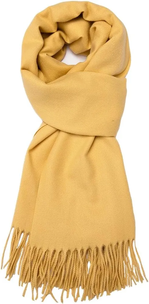 Large Soft Cashmere Feel Scarf Silky Pashmina Solid Colors Shawls Warm Wraps