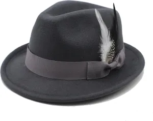 LIDHAY Classic Fedora Hats for Men & Women Vintage Style Short Brim Felt Hat Panama Fedora Hats with Bands