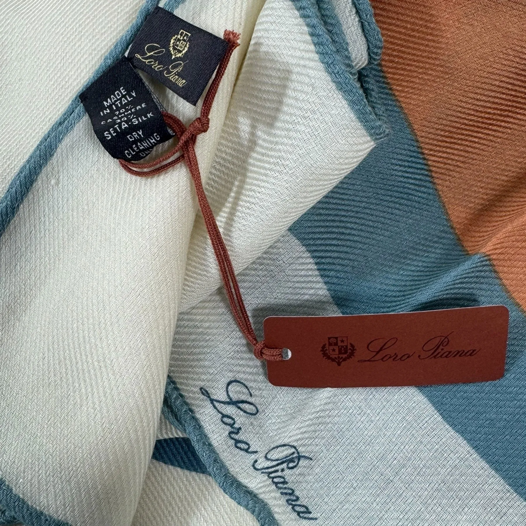 Loro Piana Scarf Cashmere Silk Abstract Design