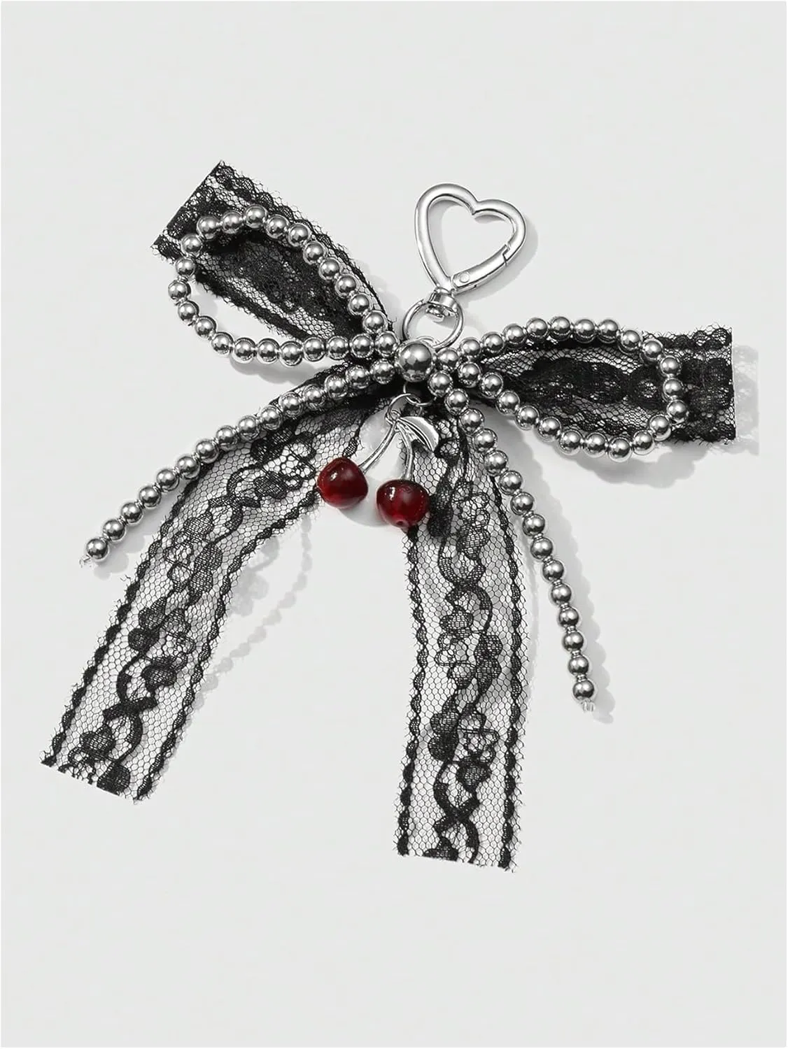 MakeMeChic Women's Y2K Bow Keychain Bag Charm Ribbon Metal Retro Accessories