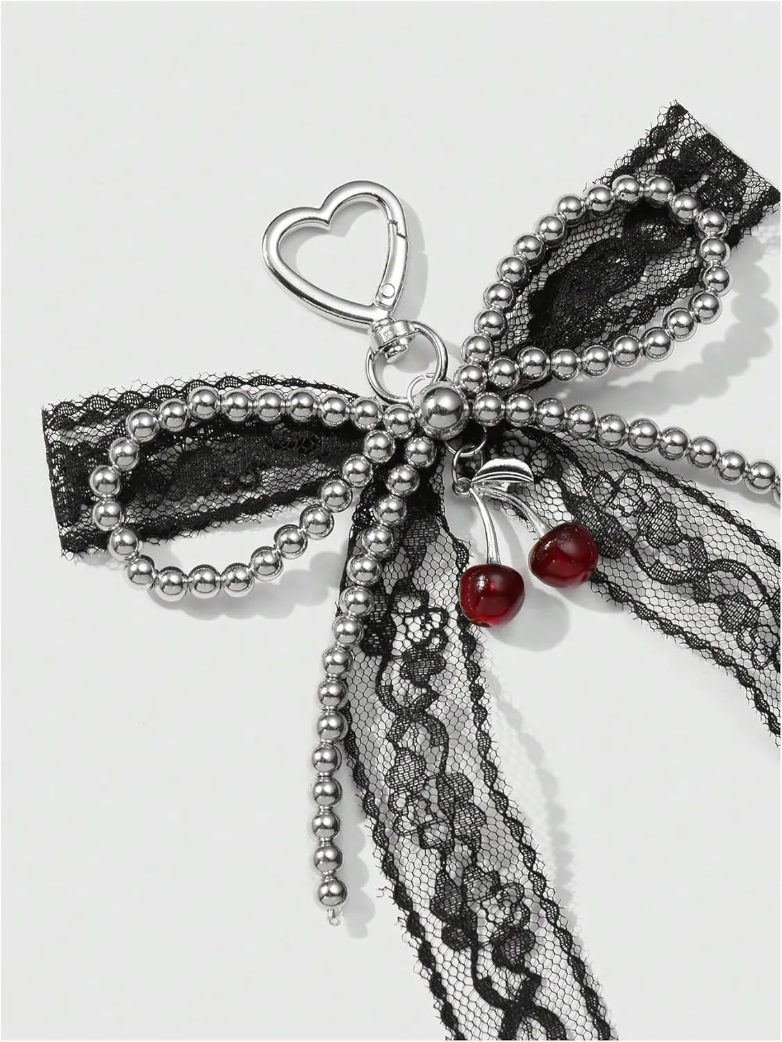 MakeMeChic Women's Y2K Bow Keychain Bag Charm Ribbon Metal Retro Accessories