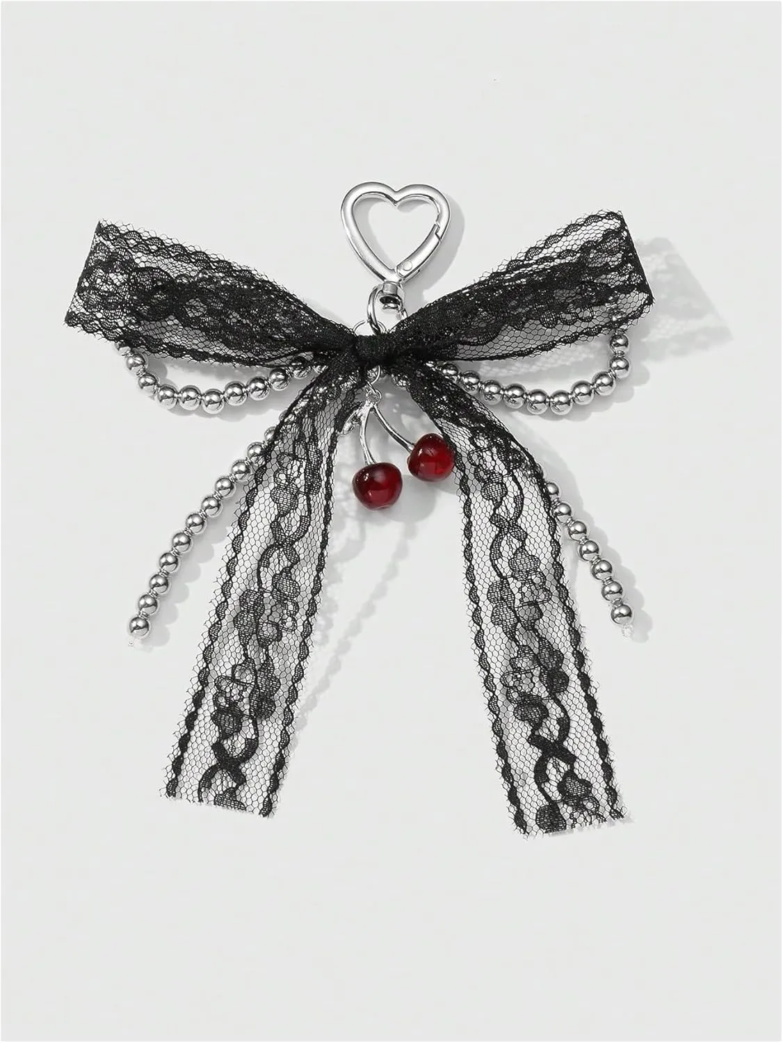 MakeMeChic Women's Y2K Bow Keychain Bag Charm Ribbon Metal Retro Accessories