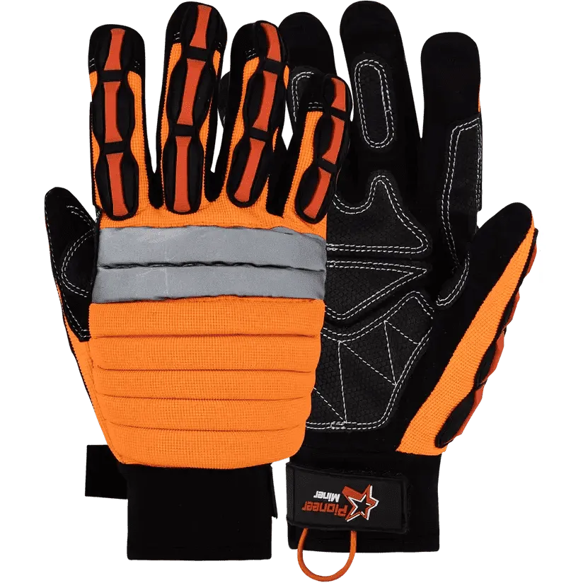Maxmac Miner anti-slip leather palm impact resistant gloves Cut-Lv1