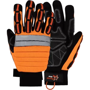 Maxmac Miner anti-slip leather palm impact resistant gloves Cut-Lv1