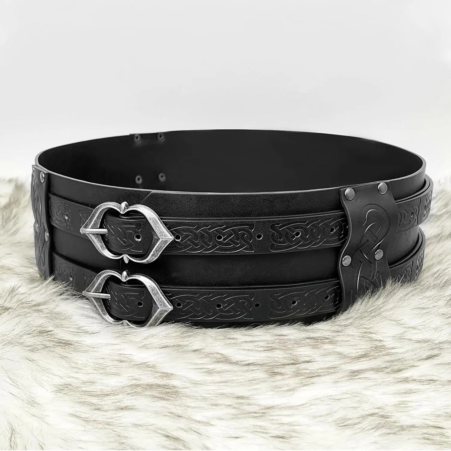 Medieval Viking Wide Belt Faux Leather Armor Knight Corset Belt for LARP Christmas Gifts Costume