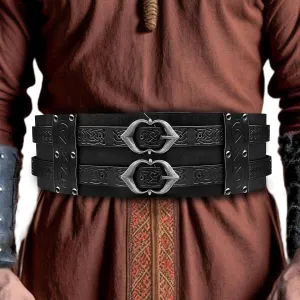 Medieval Viking Wide Belt Faux Leather Armor Knight Corset Belt for LARP Christmas Gifts Costume