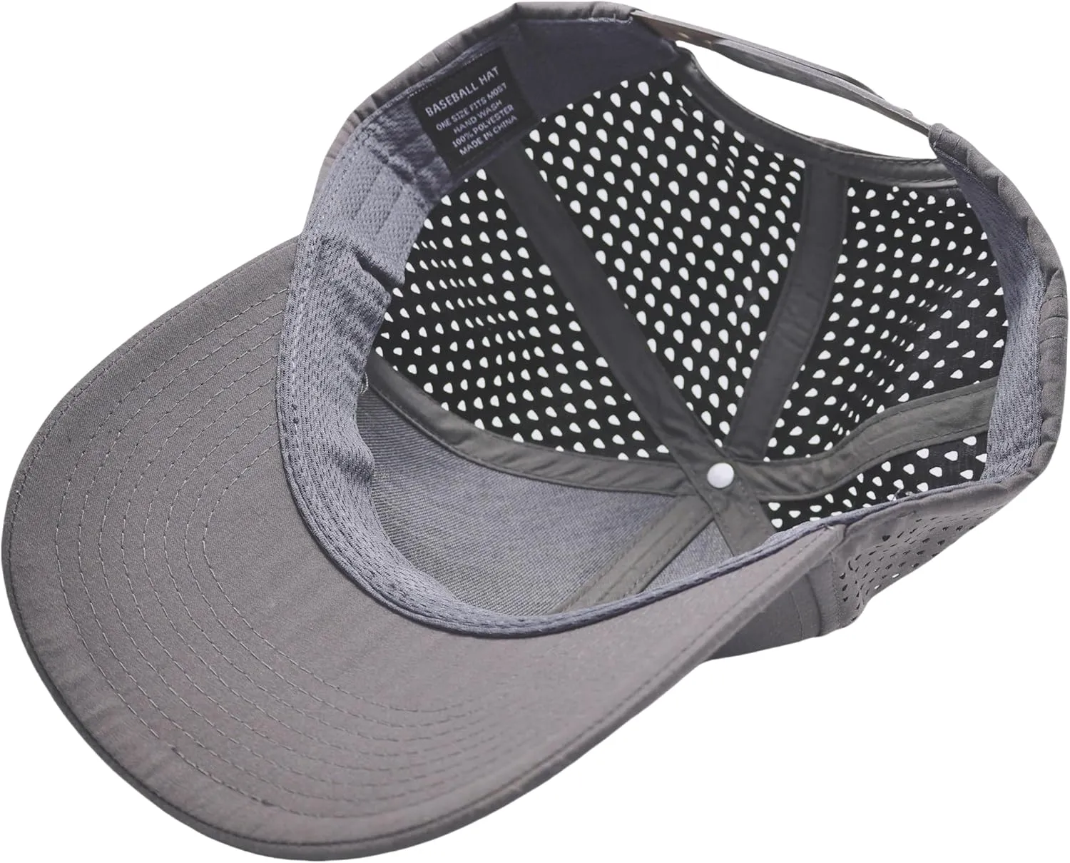 Men's Adjustable Baseball Cap(M,L,XL,XXL), Water Resistant Laser Cut Snapback Mesh Hat
