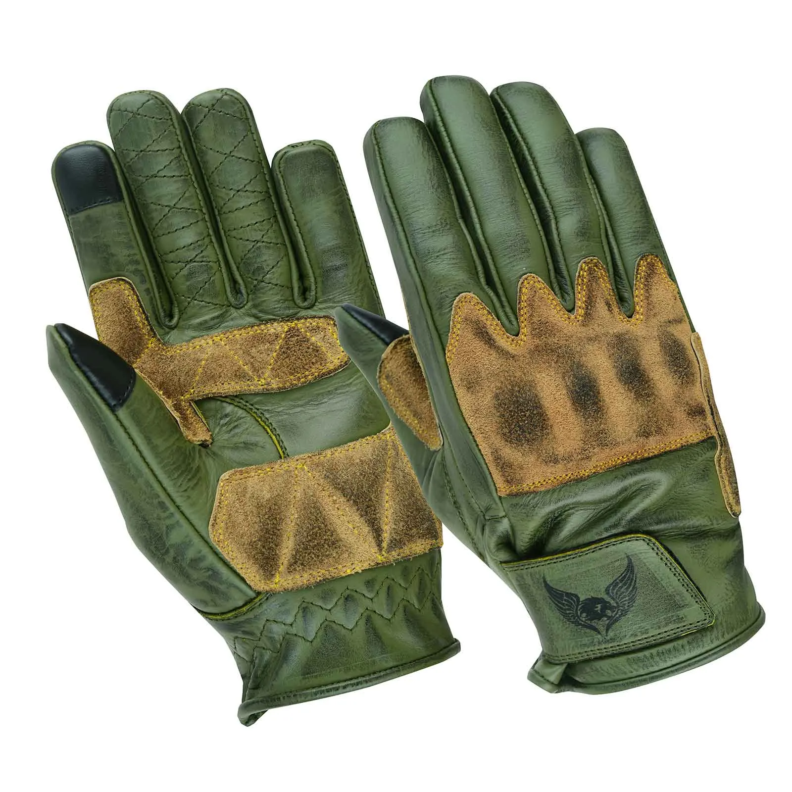 Men’s CE Certified Leather Motorbike Gloves - USA