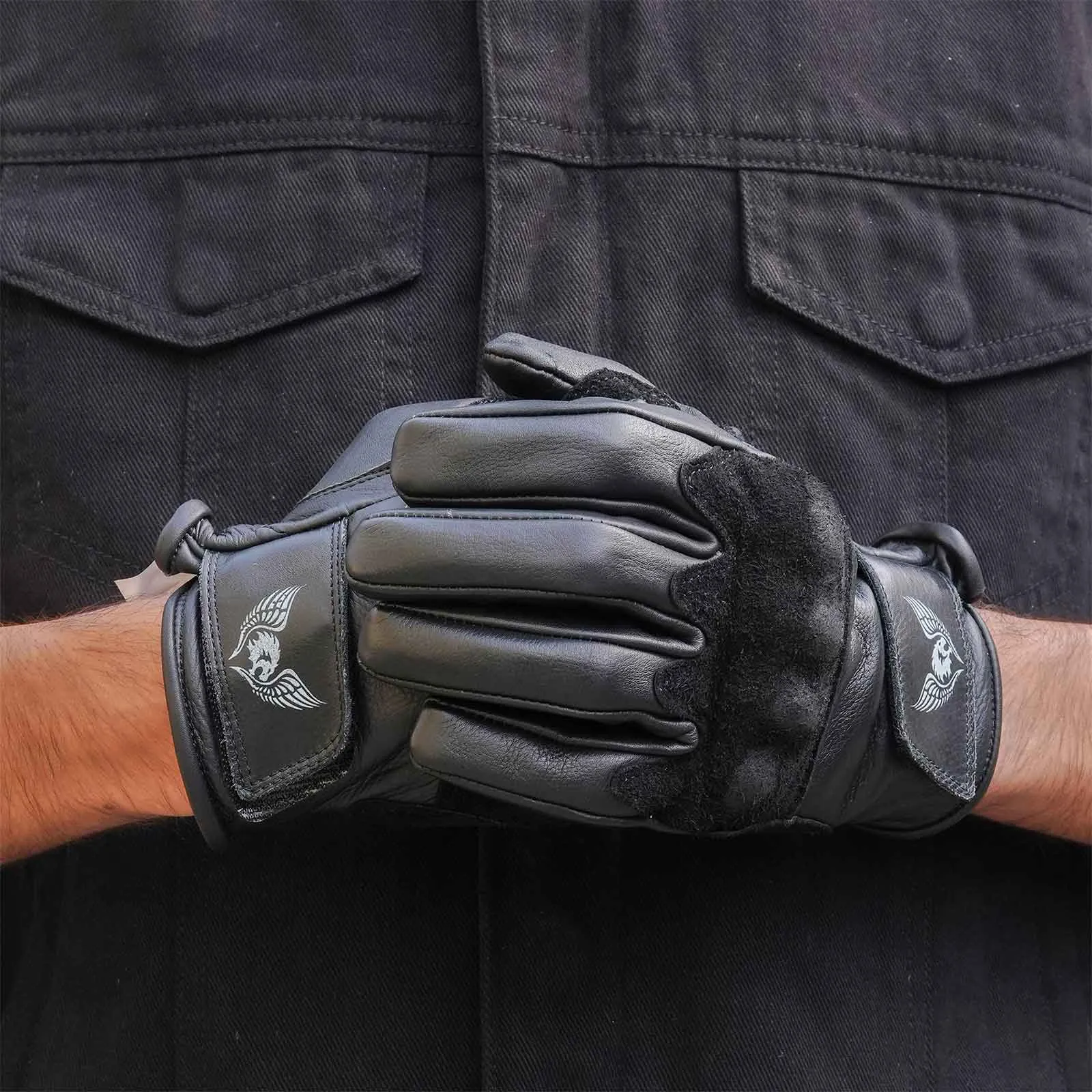 Men’s CE Certified Leather Motorbike Gloves - USA