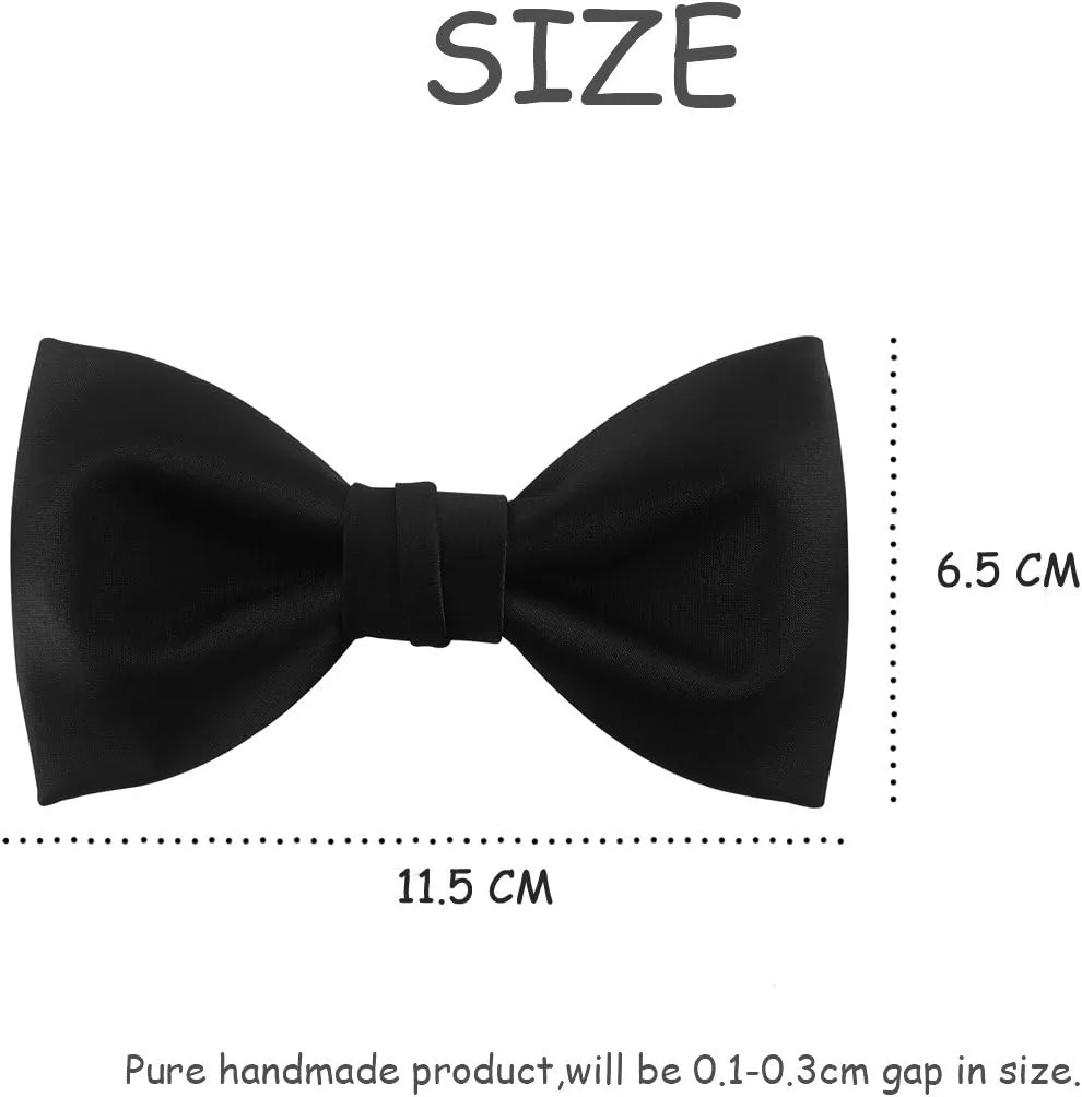 Mens Matte Satin Bowtie Solid Bow Ties