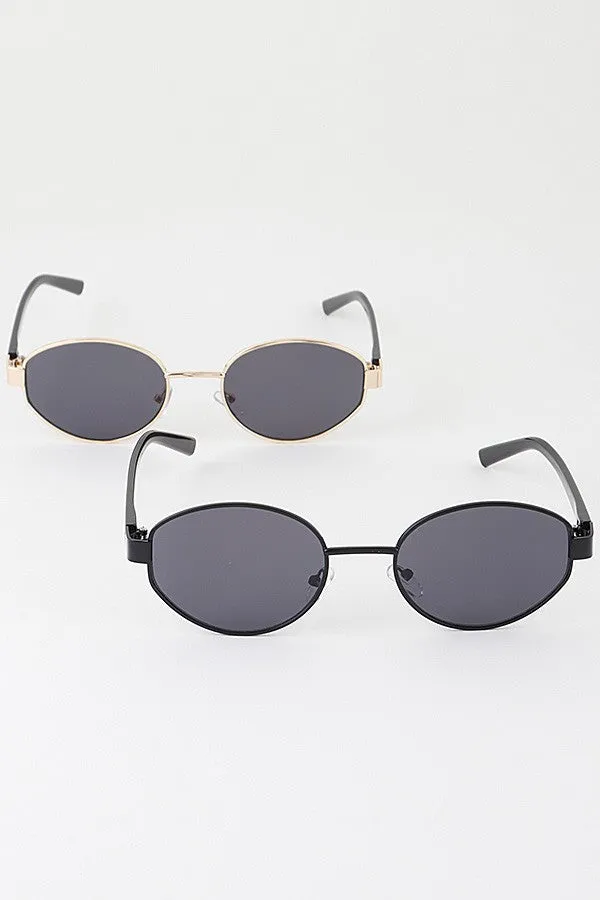 Minimal Metal Round Sunglasses