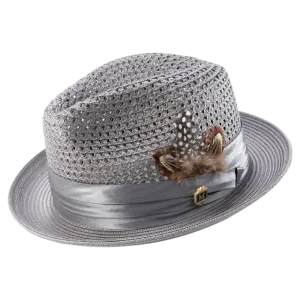 Montique Grey Men's Summer Straw Hats Style H-34