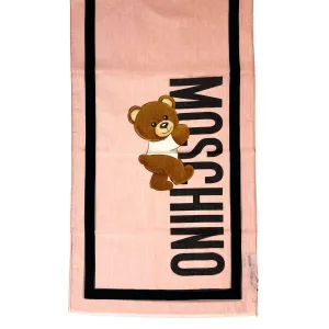 Moschino Scarf Pink Toy Bear - Lightweight Cotton Silk Shawl SALE
