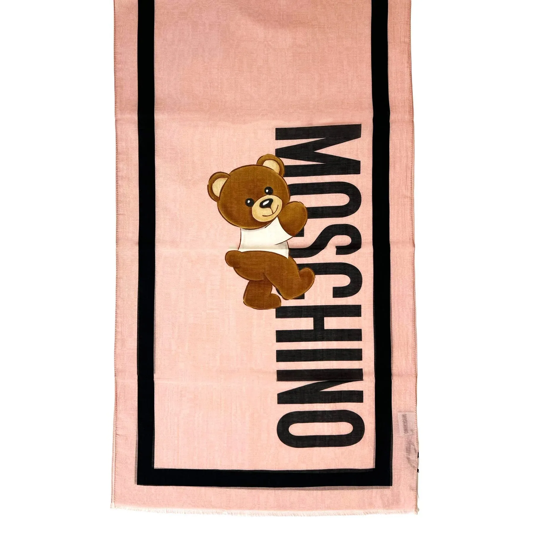 Moschino Scarf Pink Toy Bear - Lightweight Cotton Silk Shawl SALE