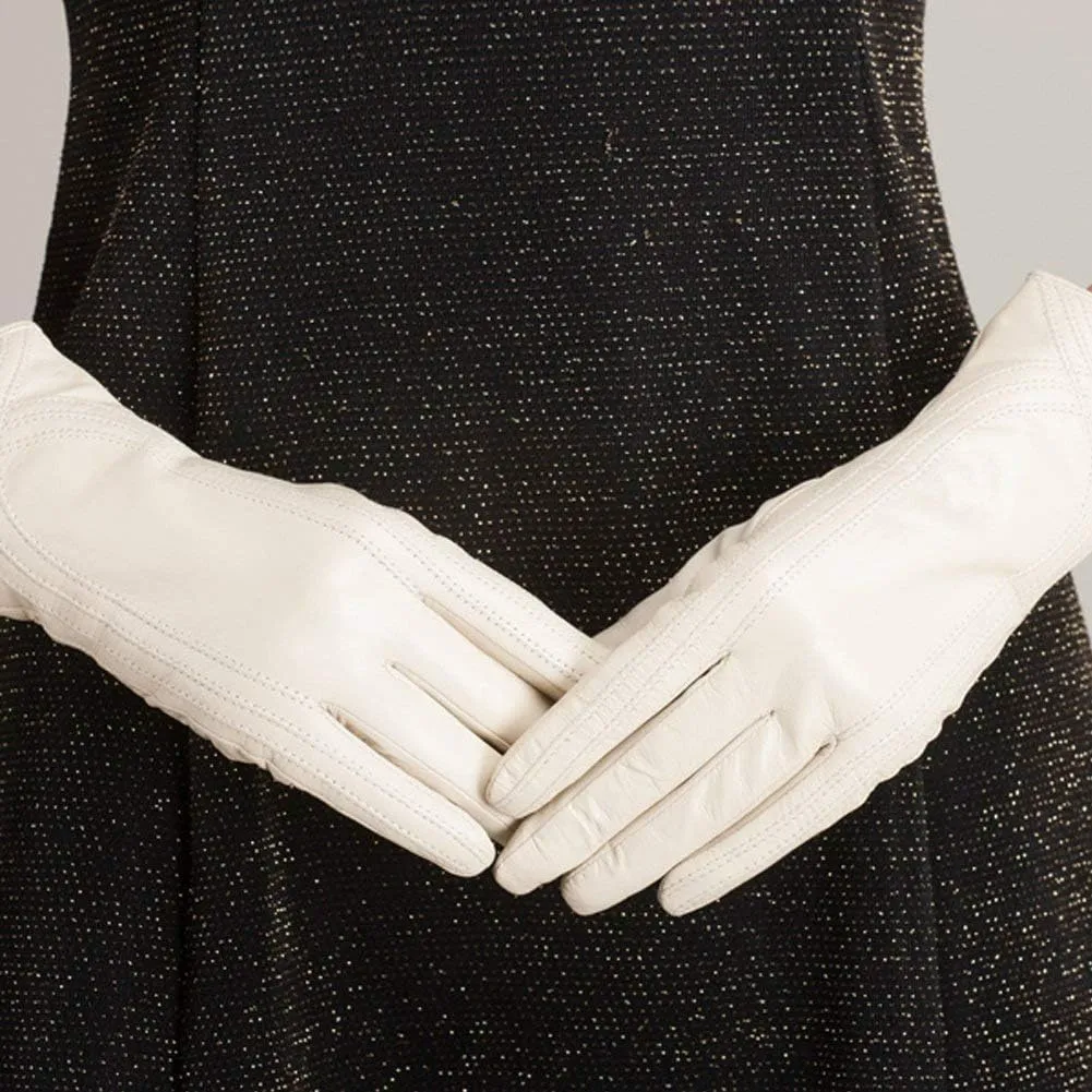 Nappaglo Nappa Leather Gloves Warm Handmade Curve Lambskin for Women
