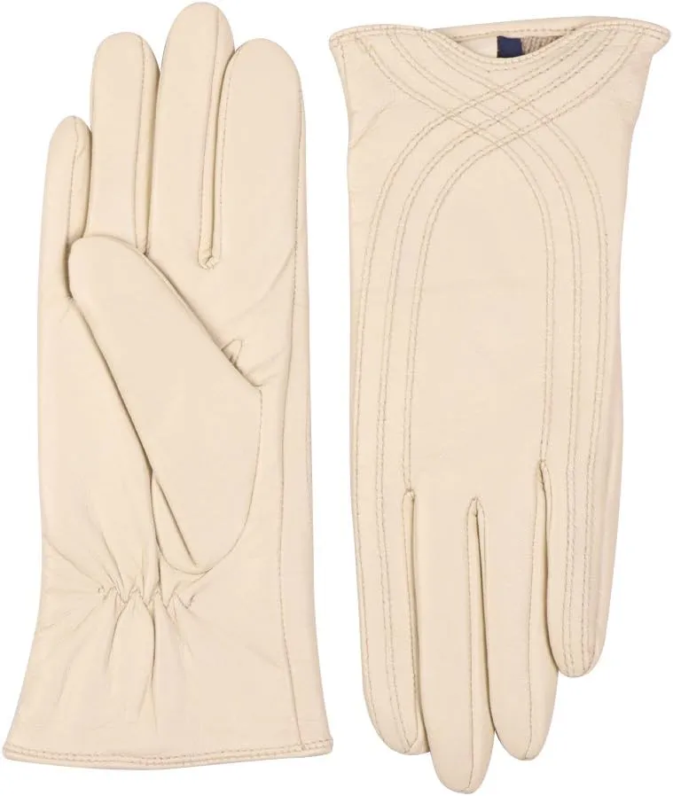Nappaglo Nappa Leather Gloves Warm Handmade Curve Lambskin for Women