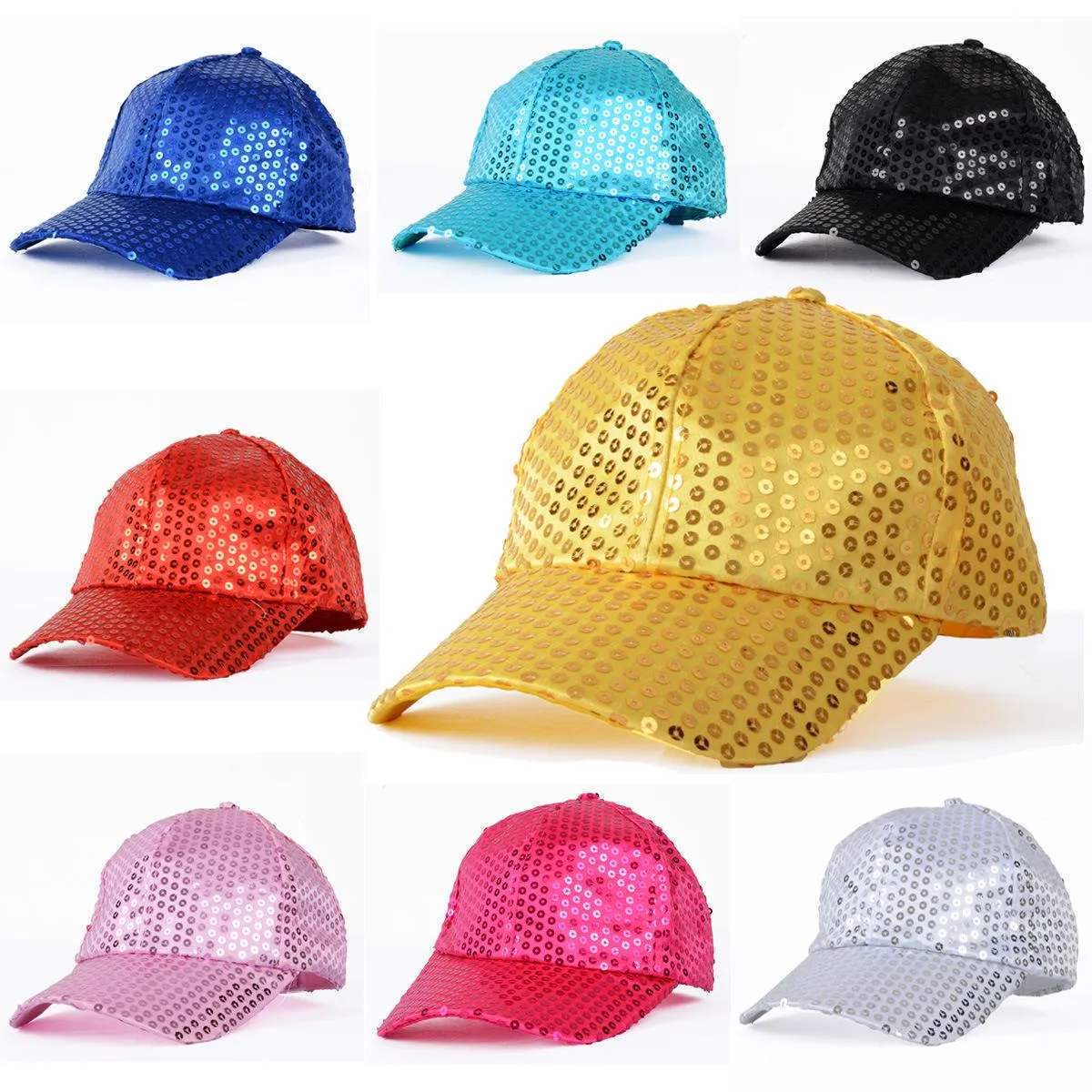 Pack of 10: New Year's Party Hats - Sequin Fedora, Cowboy, Newsboy, Cap Styles - Ships Next Day!