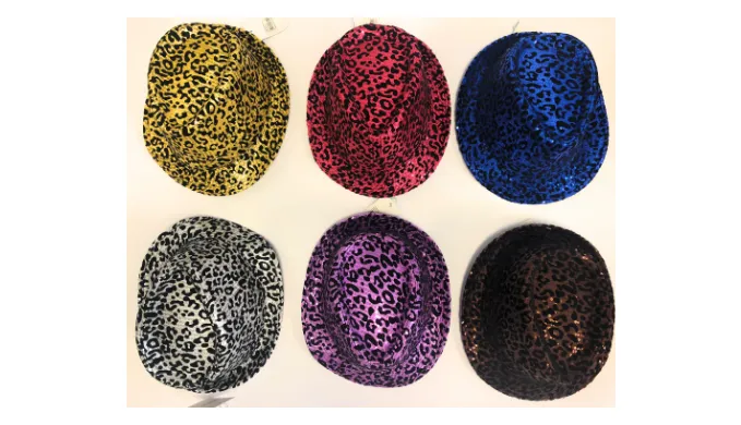 Pack of 10: New Year's Party Hats - Sequin Fedora, Cowboy, Newsboy, Cap Styles - Ships Next Day!