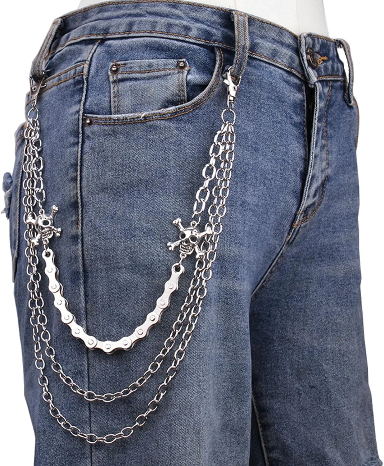 Pants Chain for Men Women -Trouser Chains, Jean Chains Goth Accessories Pant Chain Punk Acrylic Coloured Trouser Chain for Pants (Style 3) (Style 1)