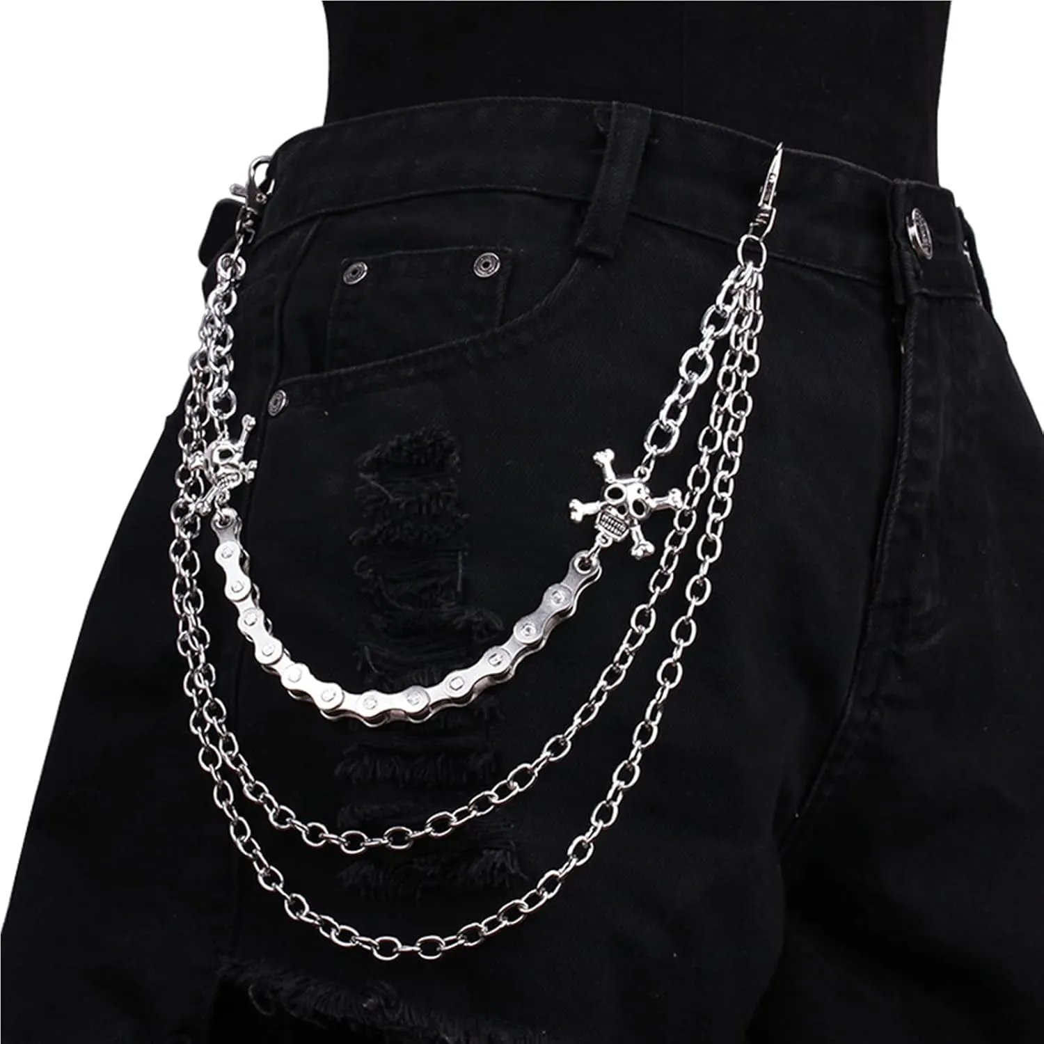 Pants Chain for Men Women -Trouser Chains, Jean Chains Goth Accessories Pant Chain Punk Acrylic Coloured Trouser Chain for Pants (Style 3) (Style 1)