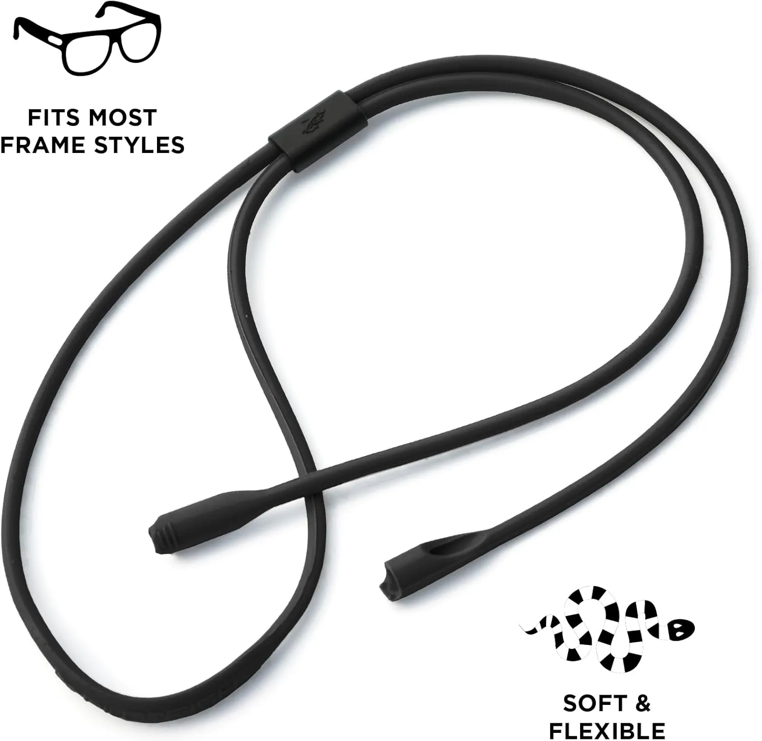 Pilotfish Premium Silicone Sunglasses Strap, Adjustable Glasses Retainer with Unique Passthrough Design  Universal Fit