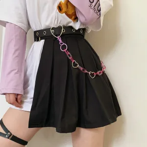 Punk lolita crystal hearts chain belt