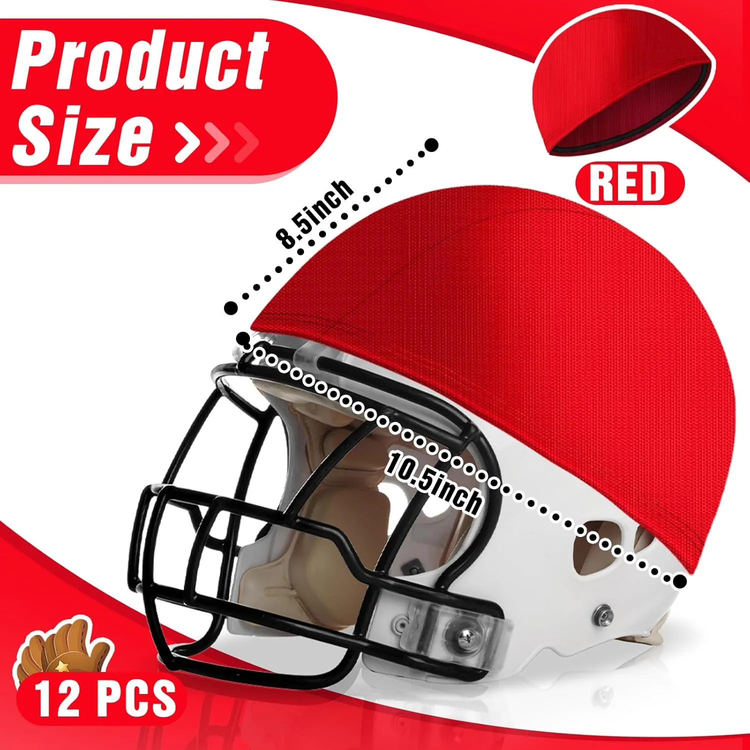 Ramede 12 Pieces Football Helmet Covers for Practice Scrimmage Cap Helmet Cover Bright Colors Scrimmage Cap for Youth Adult Football Hockey Lacrosse Training Accessories 10.4 Inch in Diameter