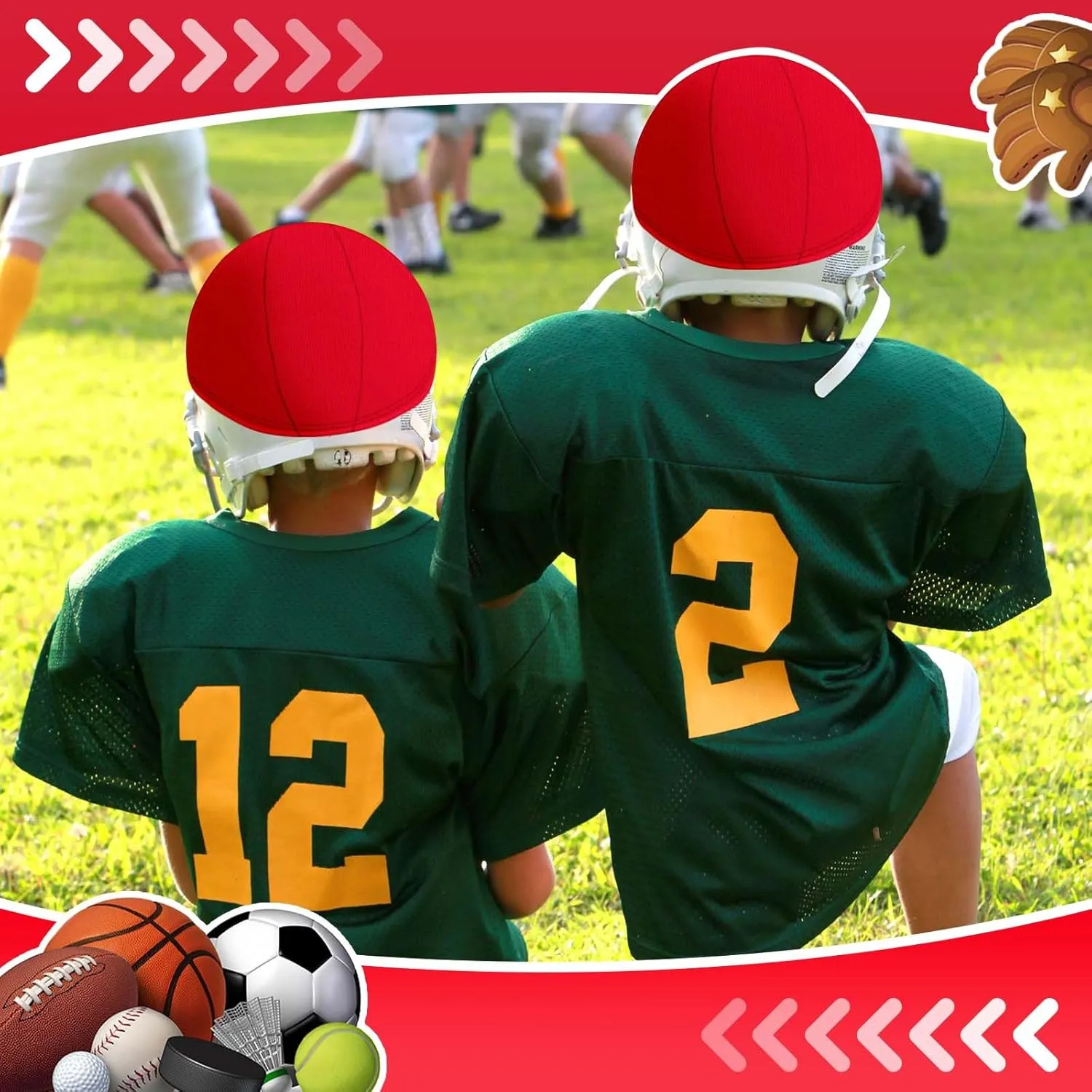 Ramede 12 Pieces Football Helmet Covers for Practice Scrimmage Cap Helmet Cover Bright Colors Scrimmage Cap for Youth Adult Football Hockey Lacrosse Training Accessories 10.4 Inch in Diameter