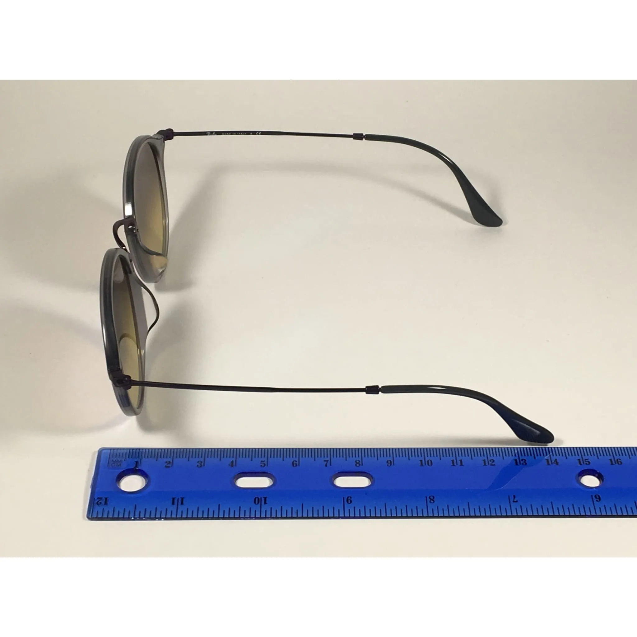 Ray-Ban Round Flat Sunglasses Purple And Gray Frame Blue Flash Lens RB2447NF 6255/4O