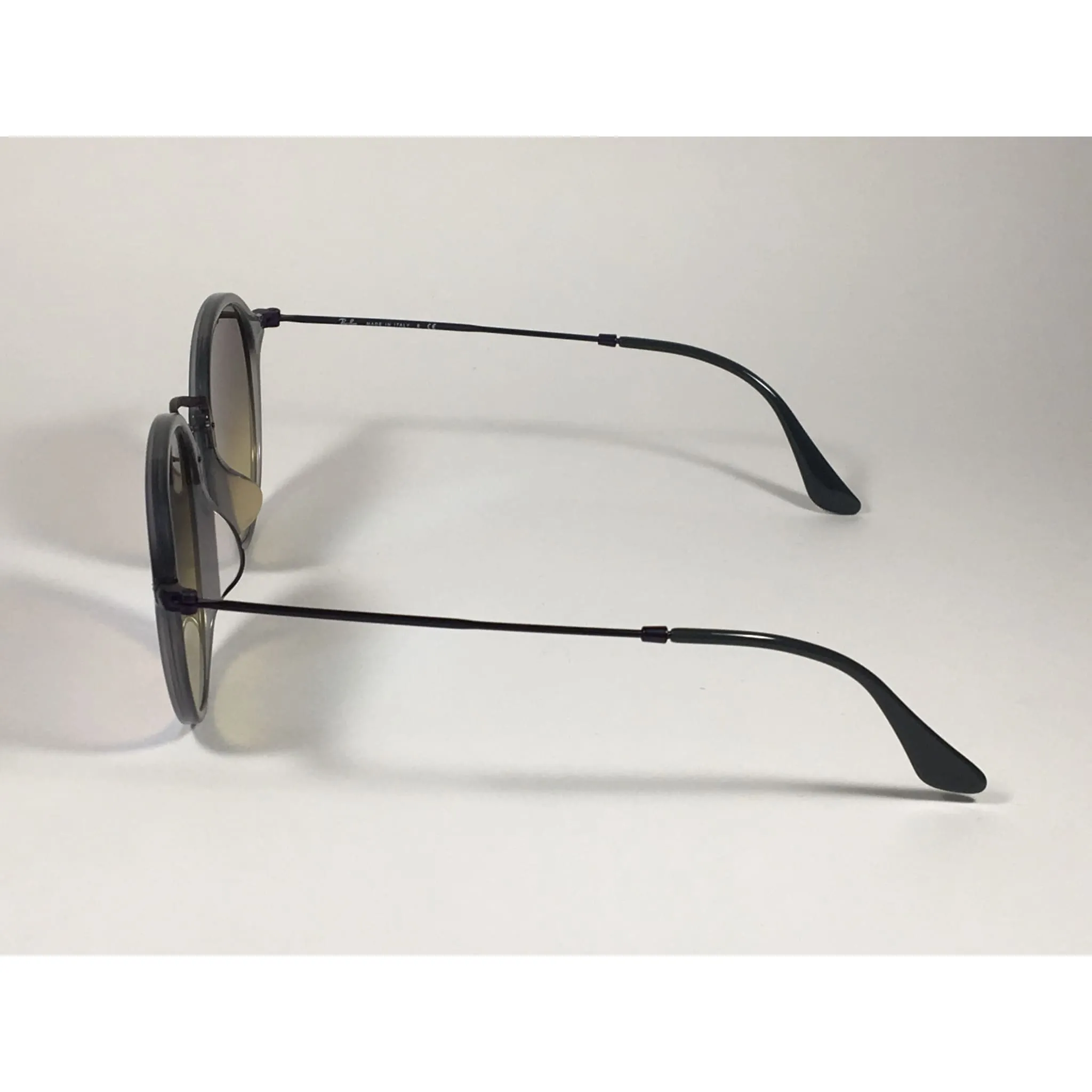 Ray-Ban Round Flat Sunglasses Purple And Gray Frame Blue Flash Lens RB2447NF 6255/4O