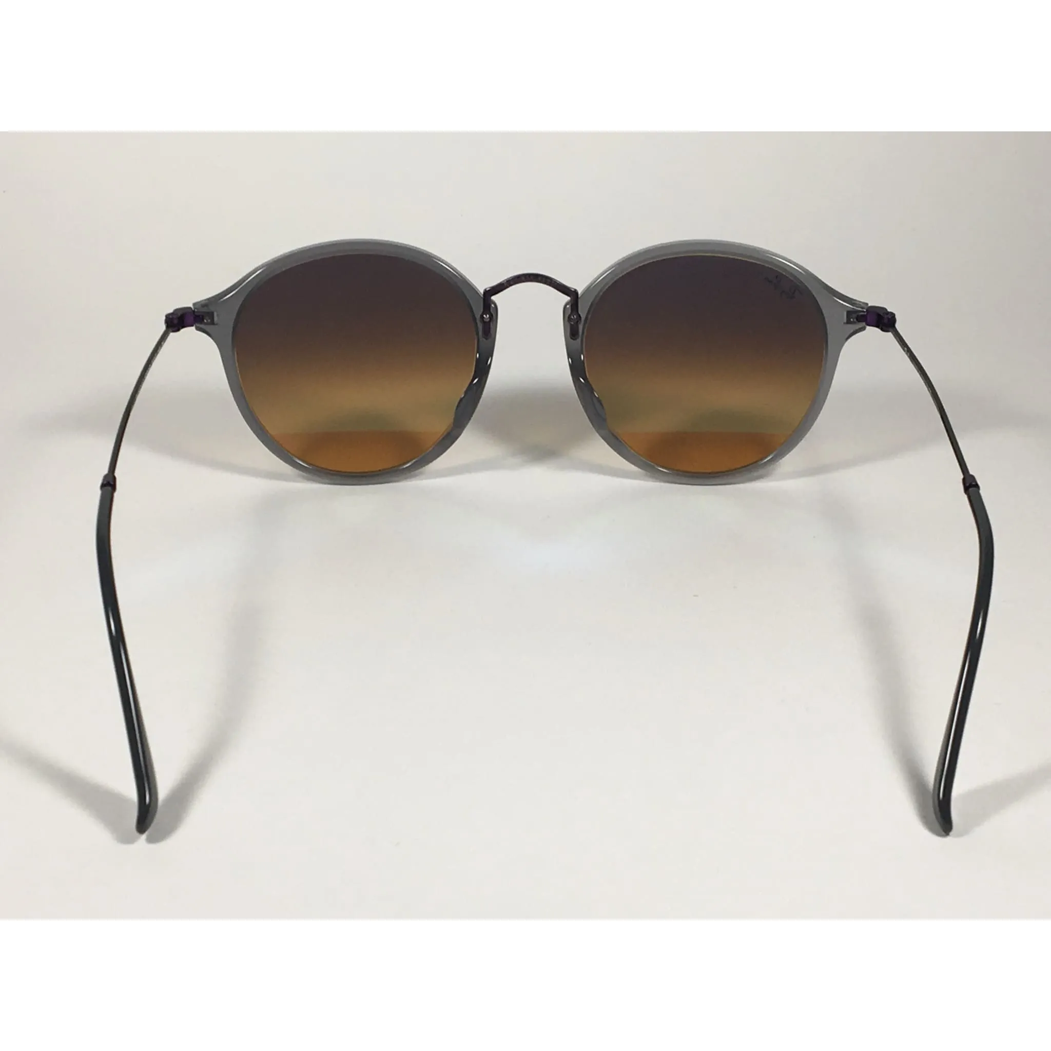 Ray-Ban Round Flat Sunglasses Purple And Gray Frame Blue Flash Lens RB2447NF 6255/4O