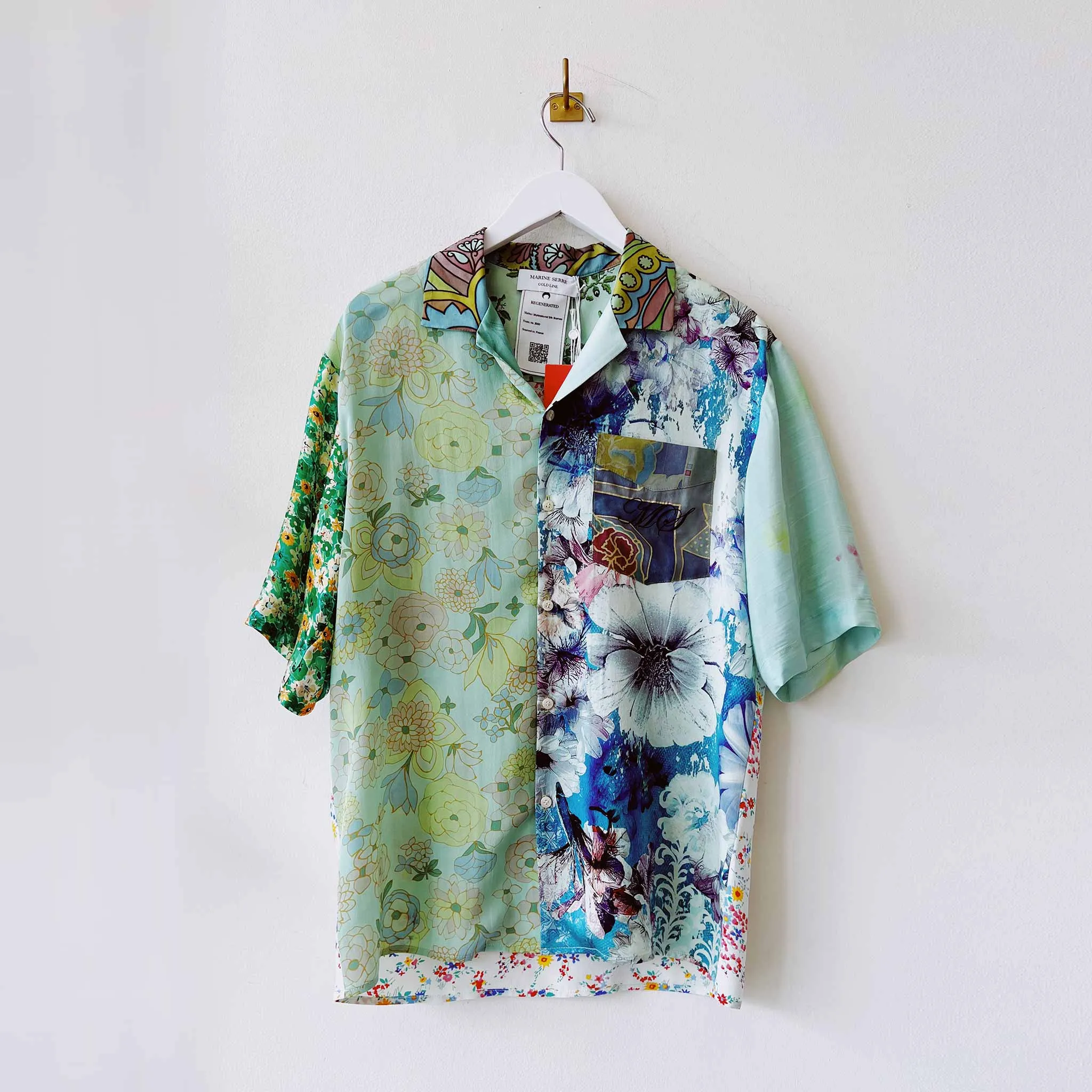 Regenerated Silk Scarves Bowling Shirt - Bok Choy
