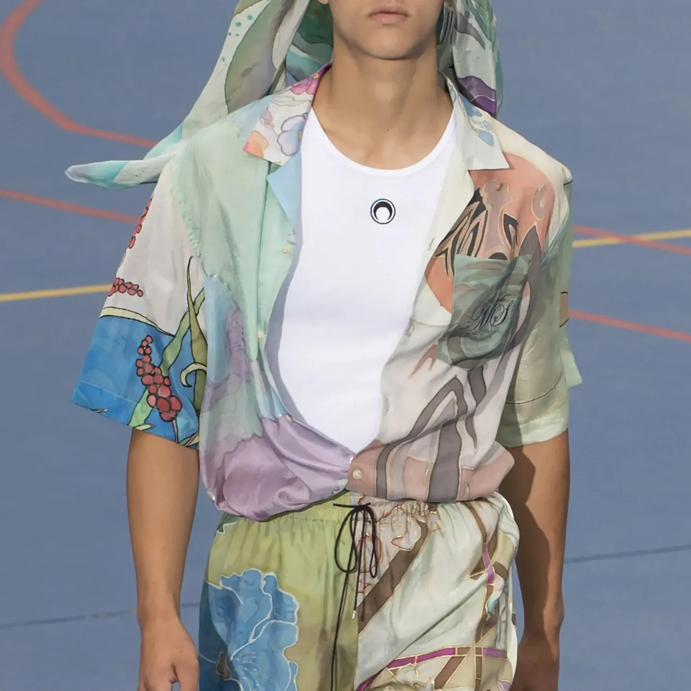 Regenerated Silk Scarves Bowling Shirt - Bok Choy
