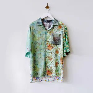 Regenerated Silk Scarves Bowling Shirt - Bok Choy