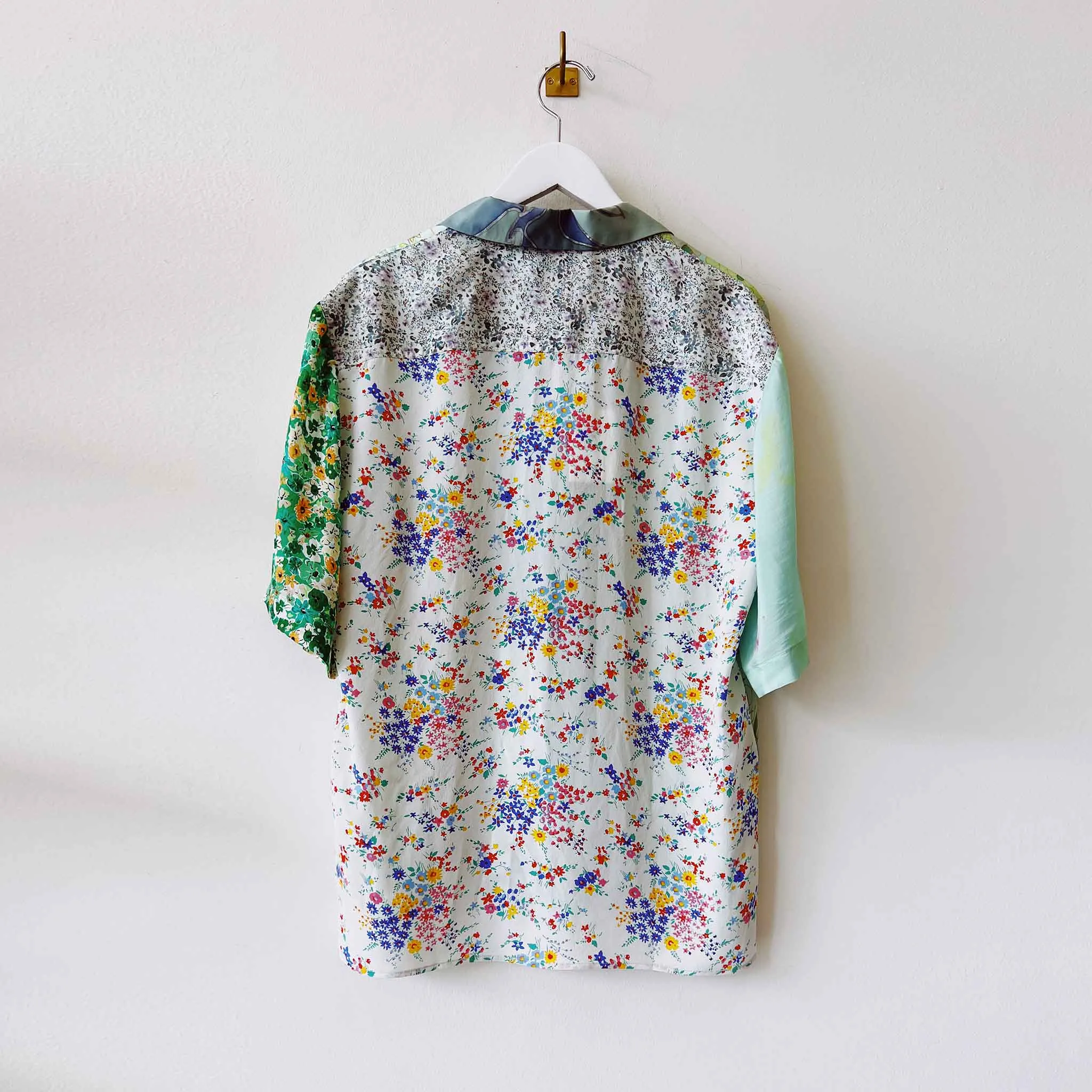 Regenerated Silk Scarves Bowling Shirt - Bok Choy